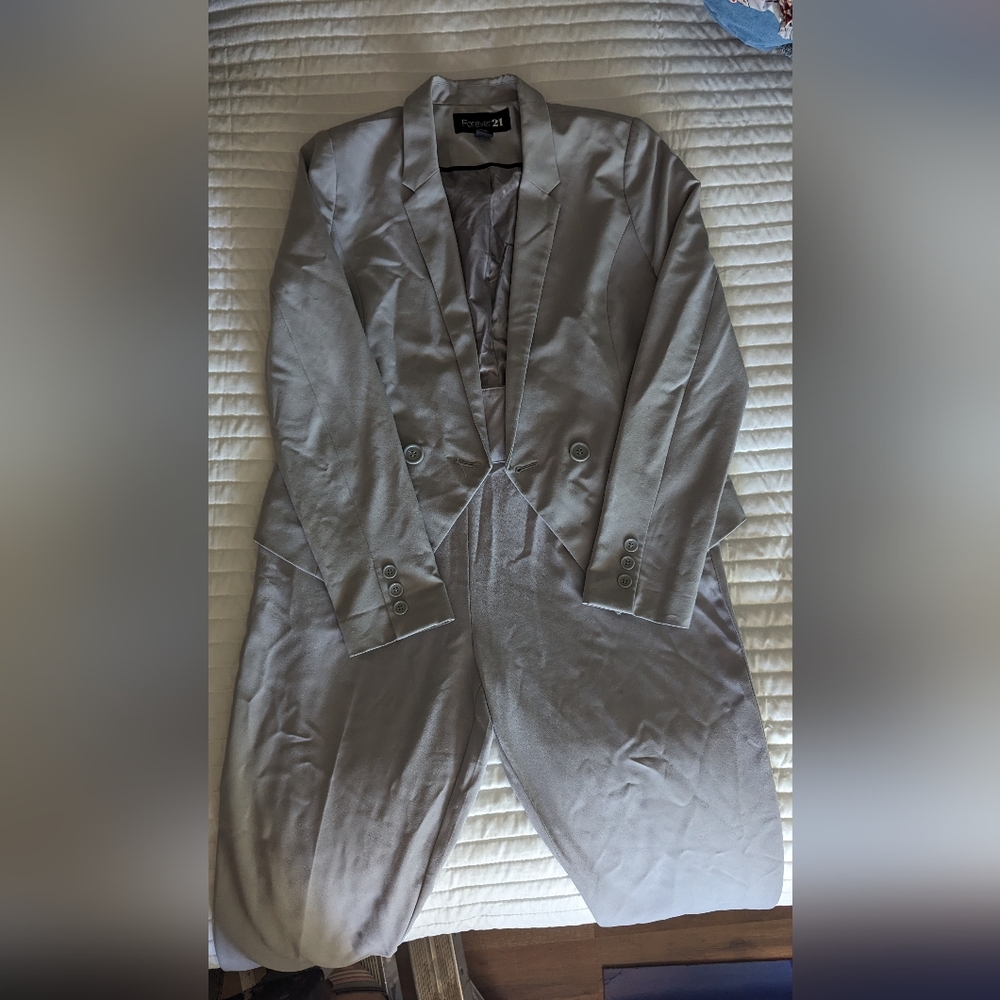 Forever 21 jacket & pants set in grey size:M